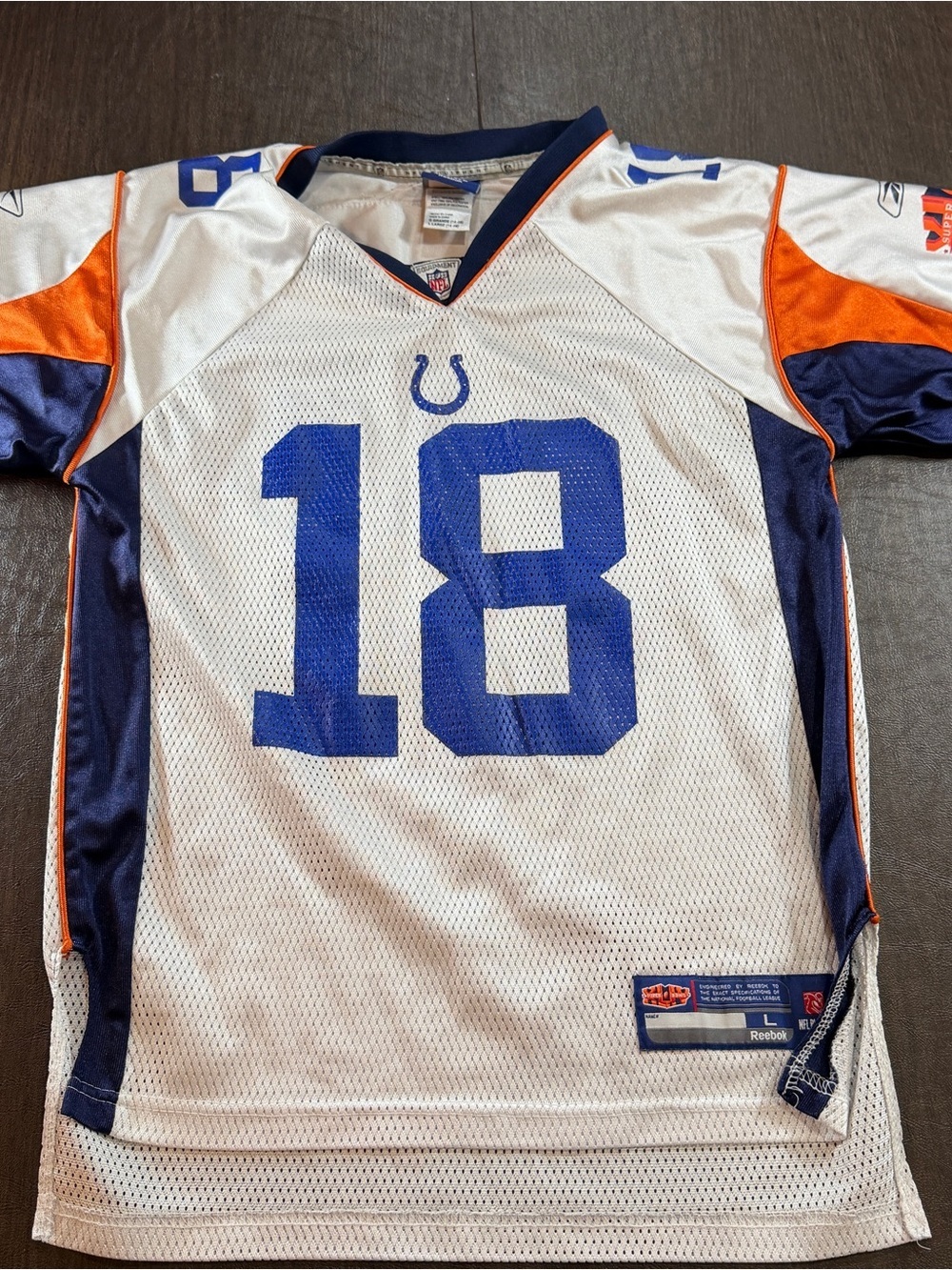 Reebok Super Bowl Youth (14-16) Indianapolis Colts #18 Manning Football Jersey